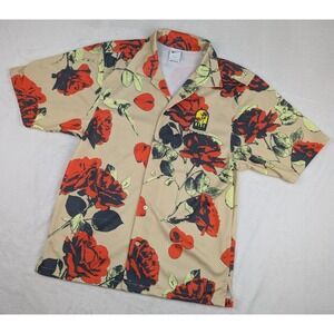 Nike Rose City Mesh Shirt Mens Small Dri‎ Fit Floral All Over Print Button Up